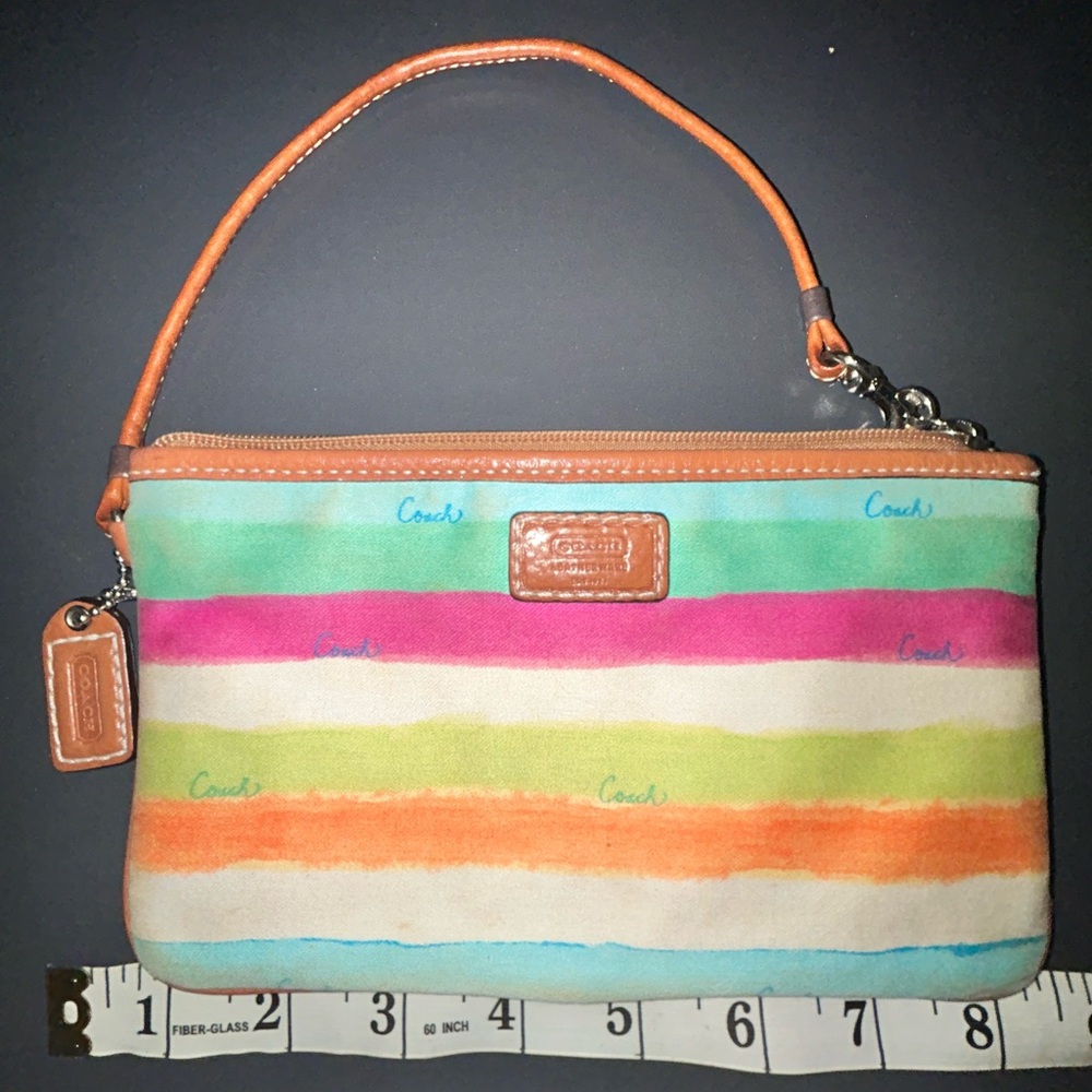 Coach Multicolor Striped Wristlet